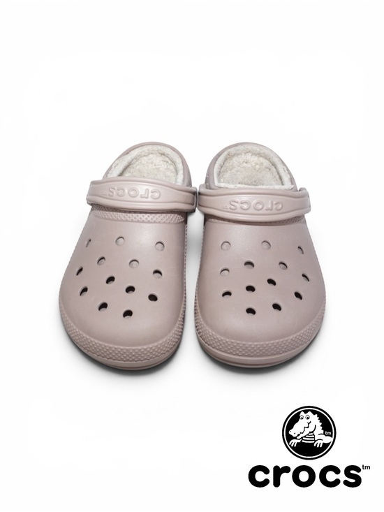 CROCS Shoes - Crocs Classic Lined Clogs Beige Tan Khaki Fleece Fuzzy Slippers Shoes M5 W7